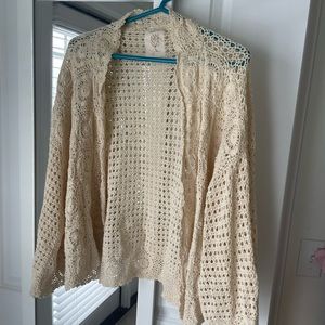 Anthropologie Meadow Rue crochet cardigan